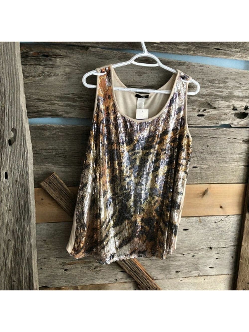 𝅺S. Point plus size 3X NWT Leopard print sequin front tank top